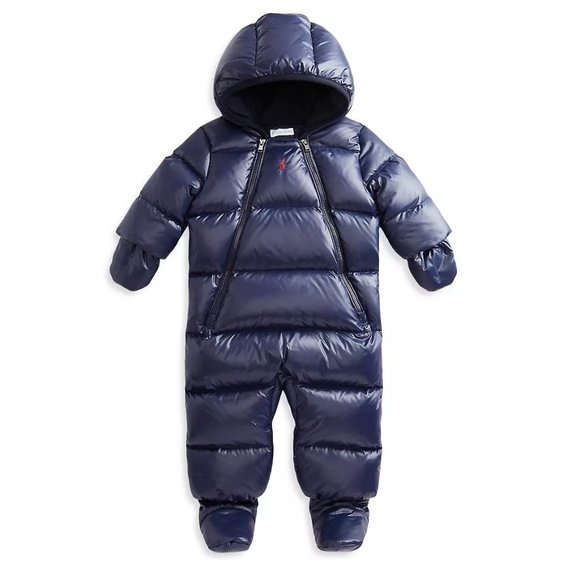 POLO RALPH LAUREN Unisex Baby Water Repellent Down Bunting Set - Navy - NWT - 3M - Picture 3 of 5